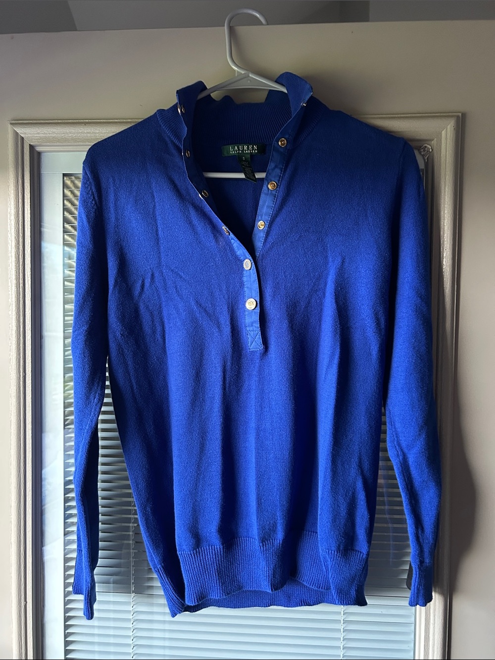 Lauren Ralph Lauren Cobalt Blue Long-Sleeve Polo Sweater